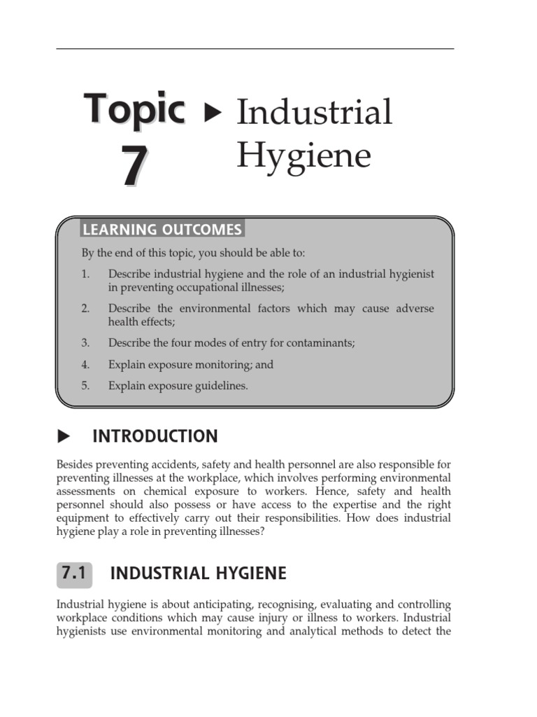 topic7industrialhygiene.pdf Occupational Hygiene Safety