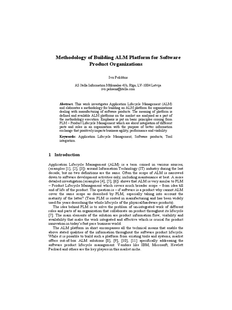 ALM Analysis | PDF | Product Lifecycle | Software Development