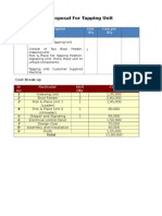 Proposal For Tapping Unit: Sr. Numb Er Description Unit Qty Cost Per Qty