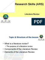 Academic Research Skills (ARS) : Literature Review