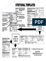 FDA Nutritional Templates