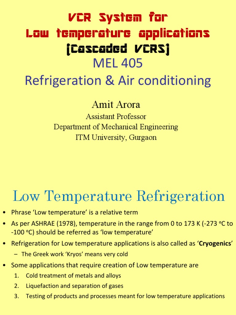 VCR System For Low Temperature Applications (Cascaded VCRS) PDF