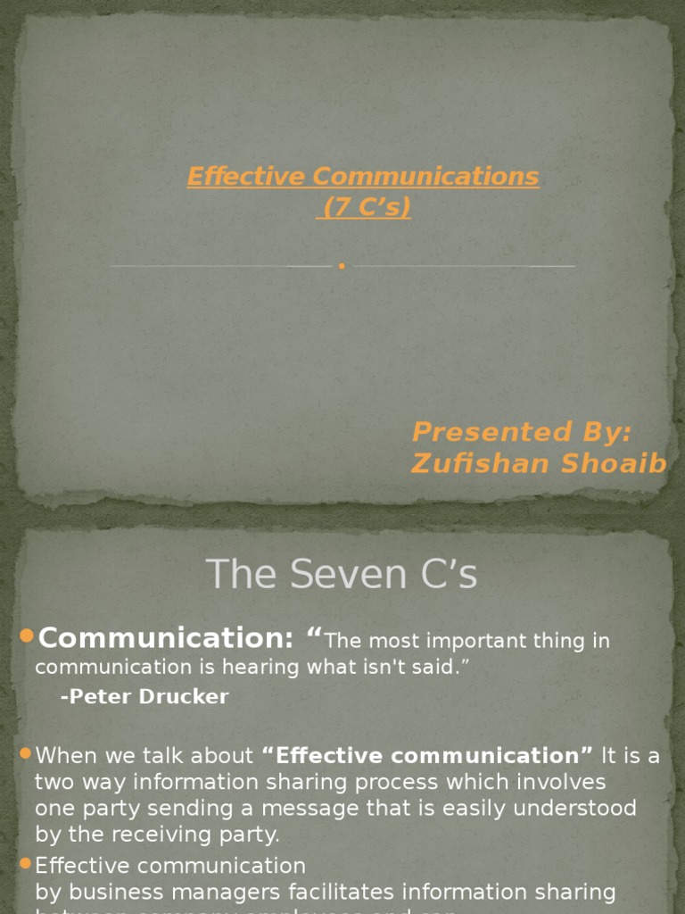 7C's of Effective Communication | PDF