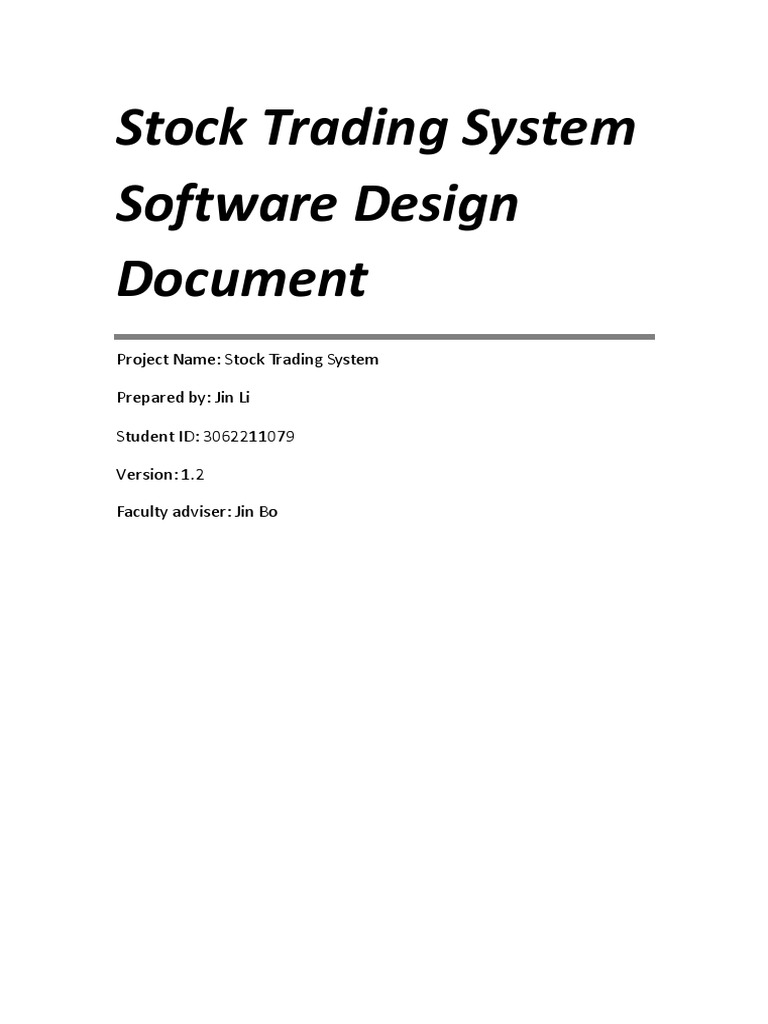 Stock Trading System Design Document | PDF | Computers