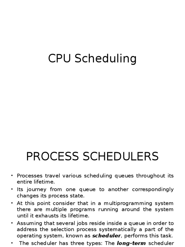CPU Scheduling | PDF | Scheduling (Computing) | Computing Infrastructure