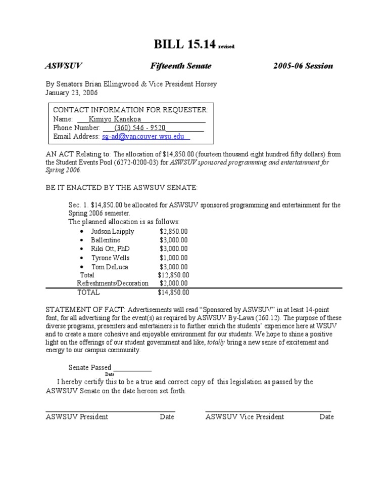 Bill 15.014 | PDF | Government | Legislative Branch Of The United ...