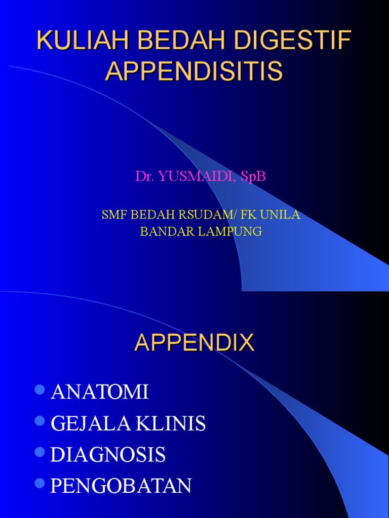 Akut Apendisitis: Diagnosis dan Pengobatan | PDF