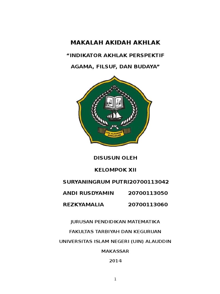 Makalah Akidah Akhlak