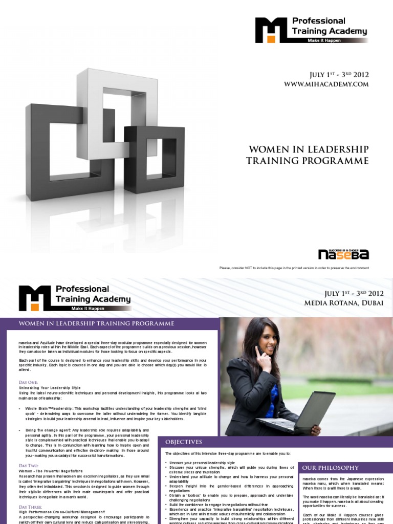 Women in Leadership Training Programme 2012 | PDF | Facilitator