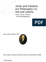 Lecture 1 Subjectivity and Freedom Locke Leibniz