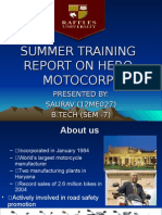 HERO MOTOCORP SUMMER TRAINING REPORT