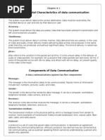 Fundamental Characteristics of Data Communication: Chapter # 1