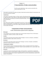 Fundamental Characteristics of Data Communication: Chapter # 1