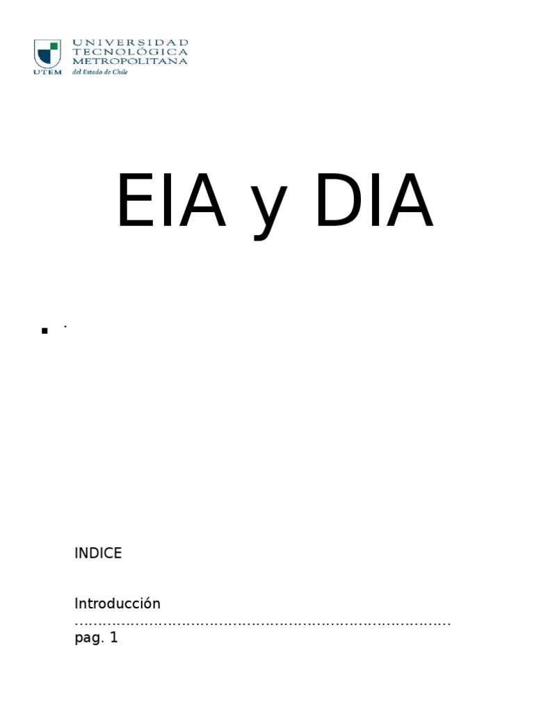 Diferencias entre EIA y DIA | PDF | Evaluación de impacto ambiental ...