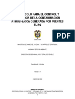Colombia - Draft Protocol for the Control and Vigilance of Air Pollution