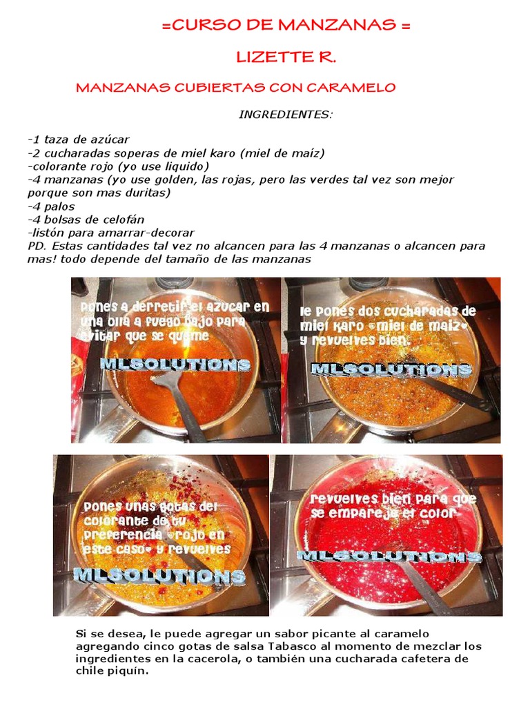 Curso Manzanas Acarameladas | PDF | Chocolate | Caramelo