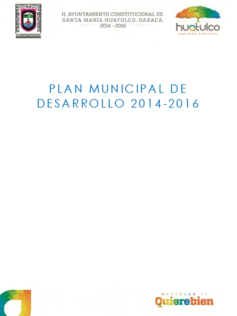 Plan Municipal de Desarrollo Huatulco 2014-2016 | PDF | Alcalde | México