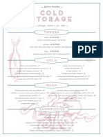 Cold Storage Menu