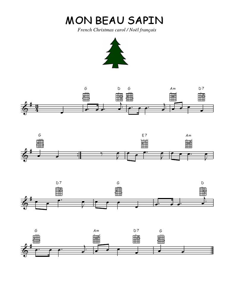 Mon Beau Sapin Partition Pour Flûte à Bec 6