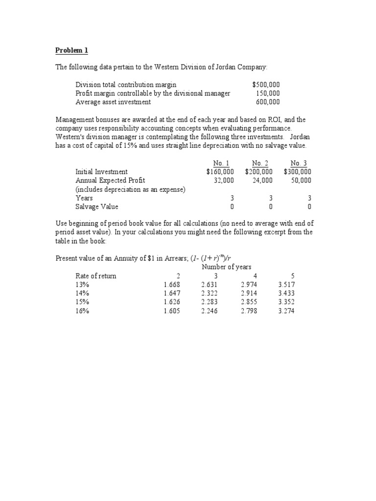 Finance Practice Problems Net Present Value Depreciation