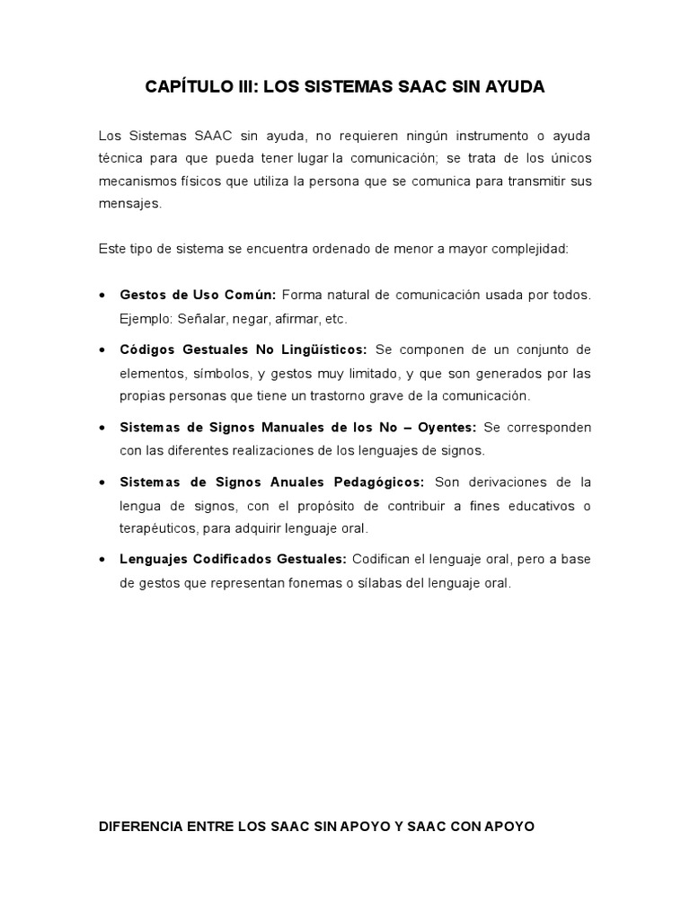 SAAC Sin Ayuda: Tipos y Ejemplos | PDF | Patología del habla y Lenguaje ...