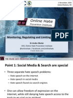Monitoring, Regulating and Limiting Hate Speech