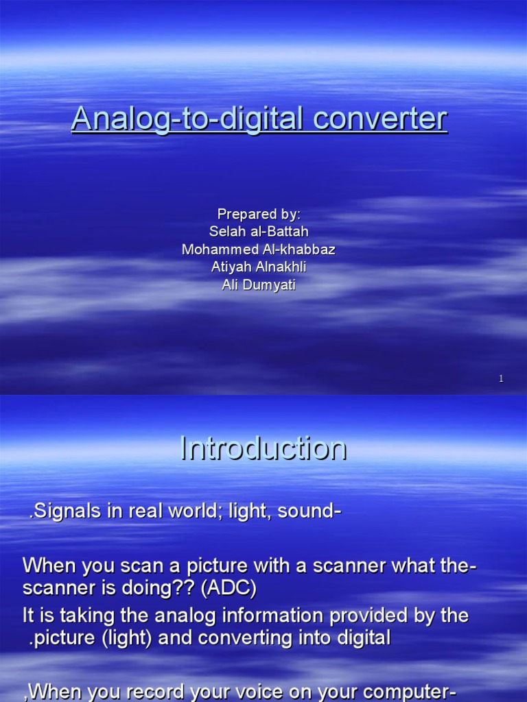 Analog To Digital Converters Presentation PDF Analog To Digital
