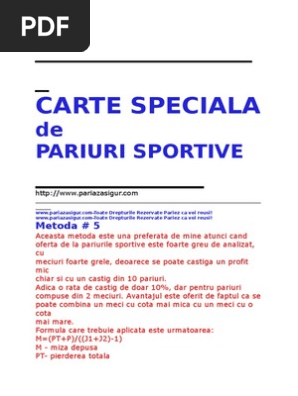 Carte Speciala Scheme De Pariuri Sportive