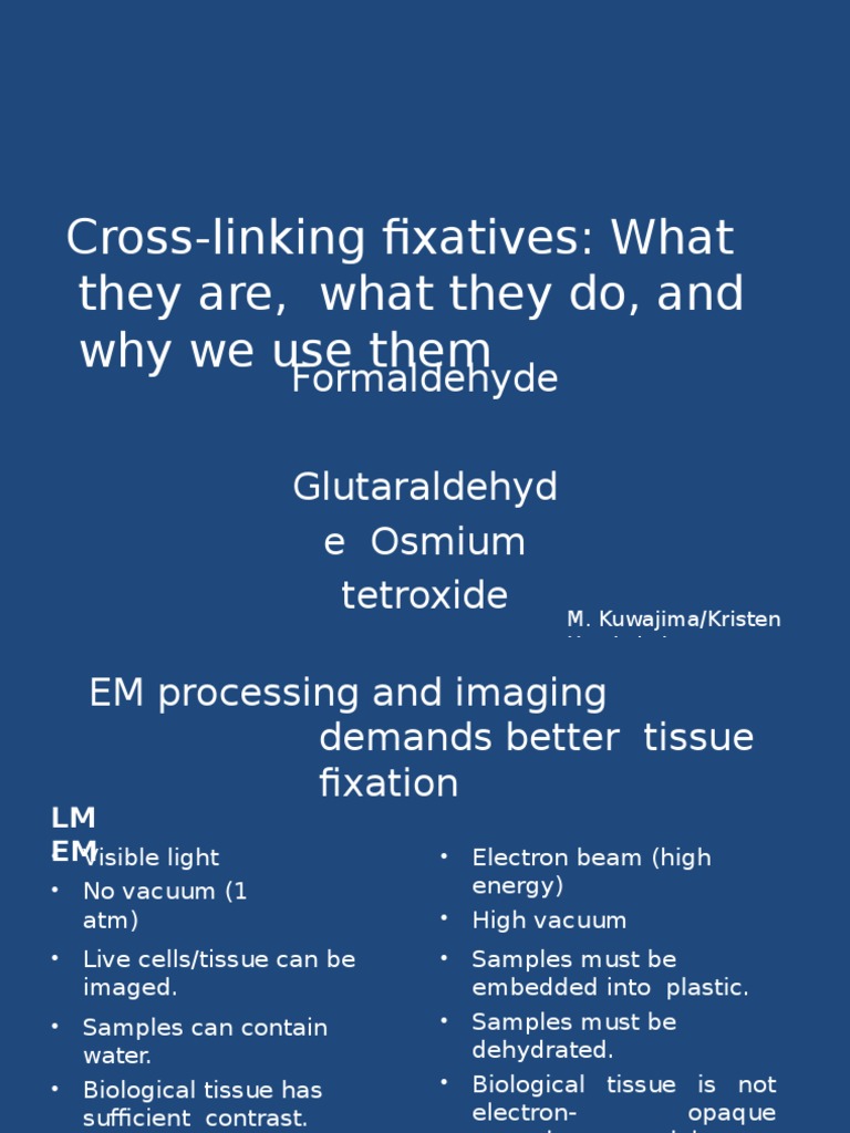 Cross Linking Fixatives PDF Fixation (Histology) Chemical Compounds