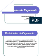 3 AULA - Modalidades de Pagamento