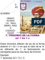 TRINOMIO DE LA FORMA Ax2 BX C (7 Caso)