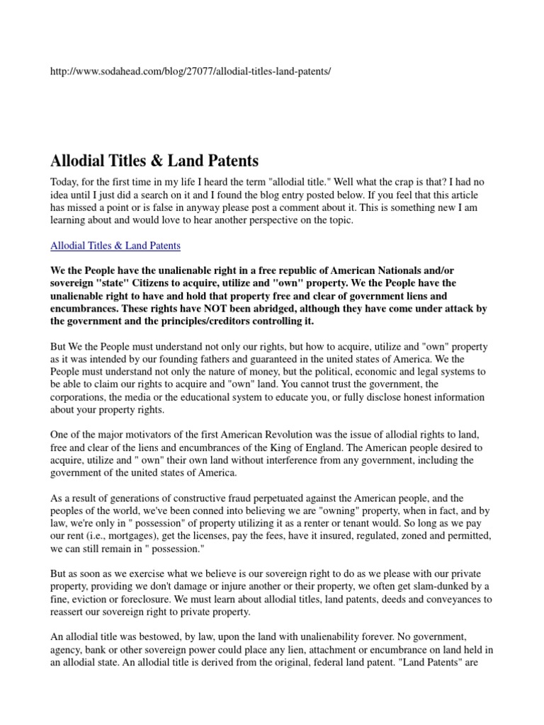 Land patent pdf