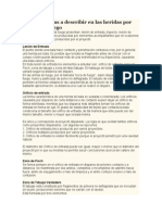 Características a Describir en Las Heridas Por Armas de Fuego