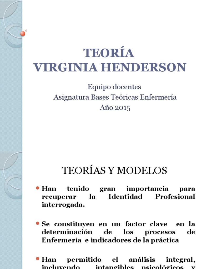 TEORÍA Henderson y Modelo Majorie Gordon | PDF | Enfermería | Teoría