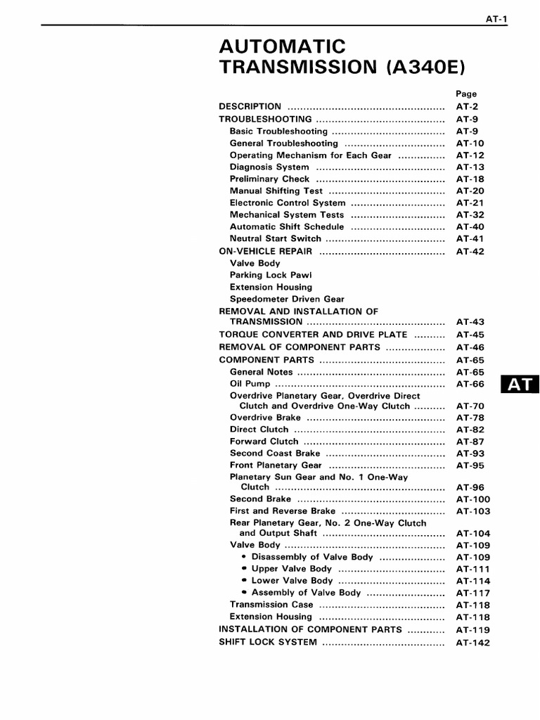 Manual A340e Toyota | PDF | Automatic Transmission | Transmission ...
