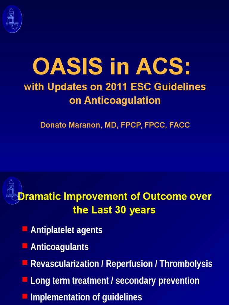 ACS Management and ESC Guidelines Percutaneous Coronary Intervention