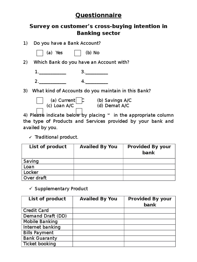 Banking Sector Cross-Buying Survey | PDF | Computers