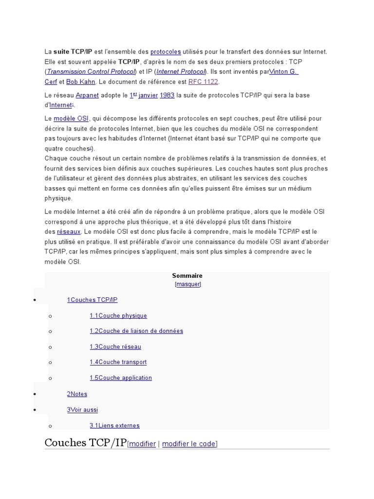Exercice Corrigé Modele Osi Et Tcp/ip Pdf