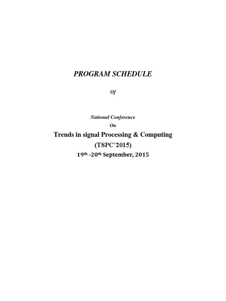 Conference Program Schedule PDF Electrical Engineering Computing And Information Technology