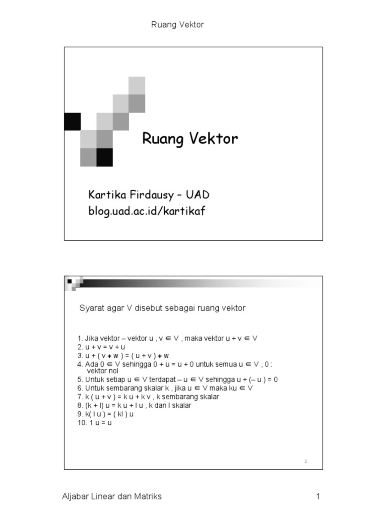 Contoh Soal Ruang Vektor Aljabar Linier - Berbagi Contoh Soal