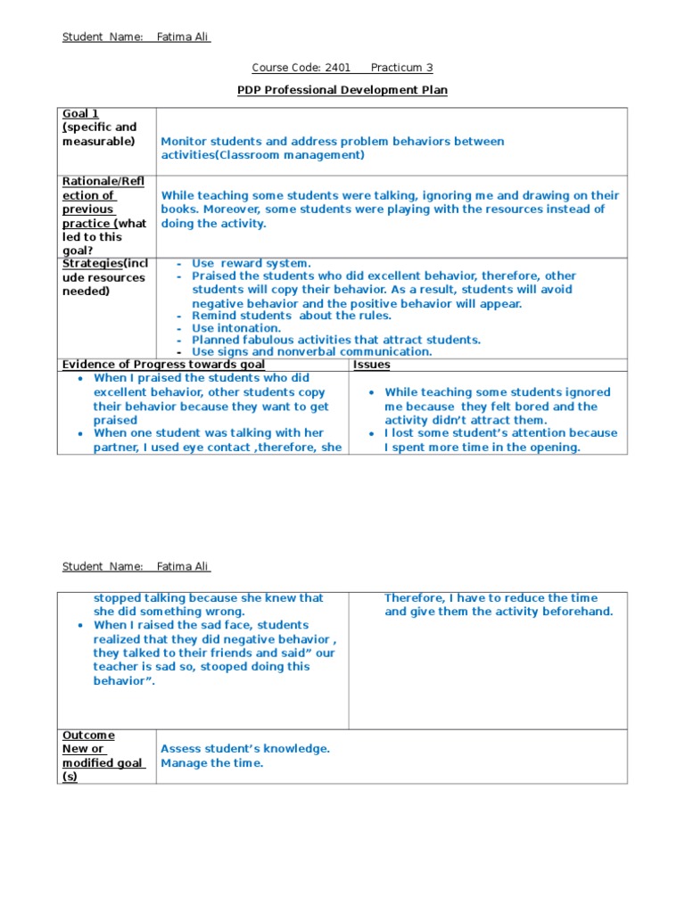 PDP Professional Development Plan | PDF