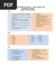 GRAMMAR BANK (Answers) - New English File (Student S Book) Upper Intermediate 1A