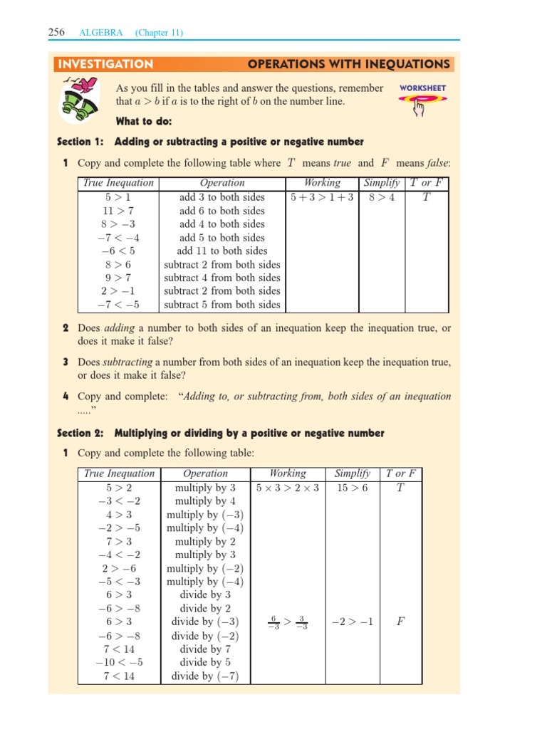 Inequations: Operations and Graphing | PDF | Abstract Algebra ...