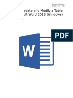 How To Create and Modify Tables in Microsoft Word 2013 Final