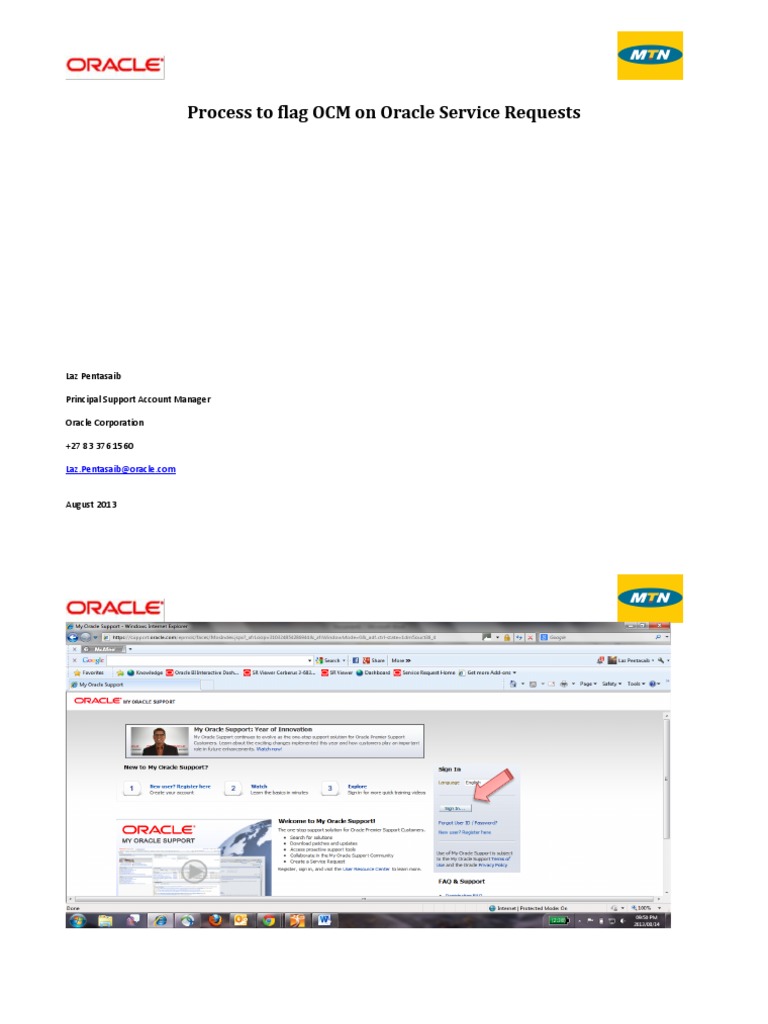 Oracle SR OCM Flagging Guide | PDF