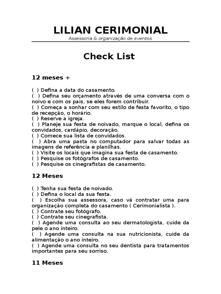 Check List  Blog Pé no Altar by Noivos de Uberaba - Issuu