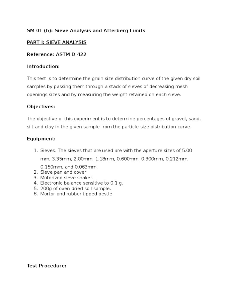 Sieve Analysis Test Nature