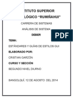 Instituto Superior Tecnológico "Rumiñahui": Carrera de Sistemas Análisis de Sistema