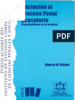 Iniciacion Al Proceso Penal Acusatorio - Alberto M. Binder PDF