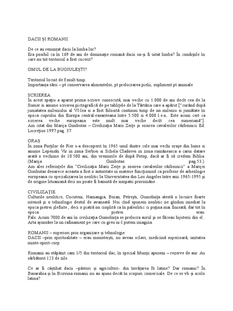 Despre Daci Si Romani | PDF